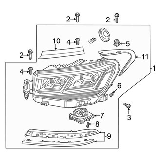 Volkswagen OE - Front Lamps - Headlamp Components
