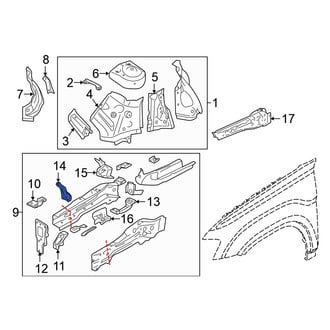 Volkswagen OE - Front Left Upper Frame Side Member Reinforcement