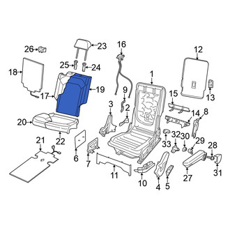 Volkswagen OE - Center Left Seat Back Cushion Cover