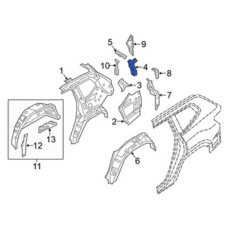 Volkswagen OE - Rear Left Lower Quarter Panel Reinforcement