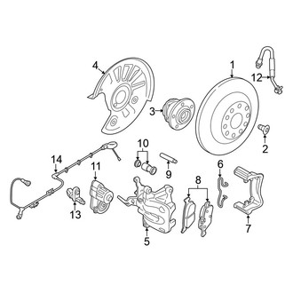 Volkswagen OE - Rear Suspension - Brake Components (S / SE / SE R-Line / SEL / SEL Premium / SEL R-Line AWD)