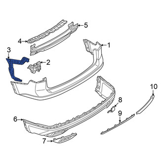 Volkswagen OE - Rear Left Bumper Cover Support Rail