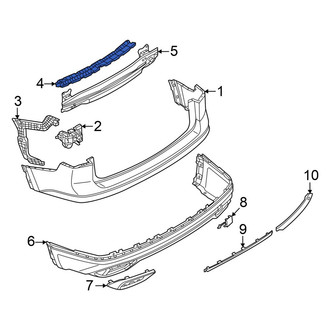 Volkswagen OE - Rear Center Bumper Cover Support Rail