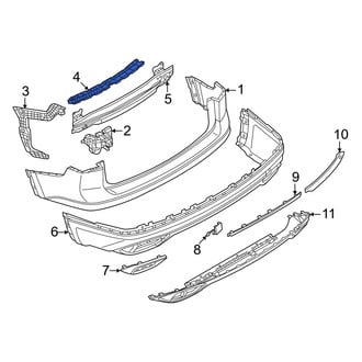 Volkswagen OE - Rear Center Bumper Cover Support Rail