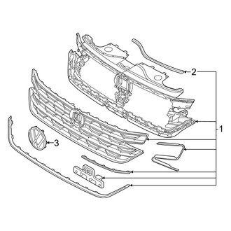 Volkswagen OE - Front Bumper & Grille - Grille & Components