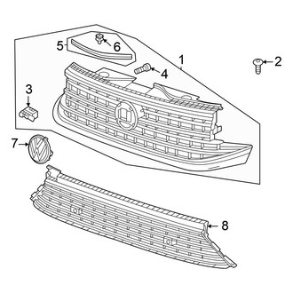Volkswagen OE - Front Bumper & Grille - Grille & Components