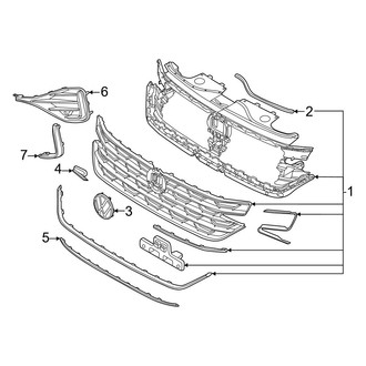 Volkswagen OE - Front Bumper & Grille - Grille & Components