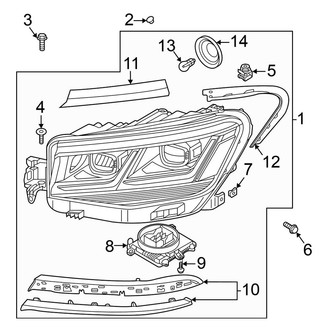 Volkswagen OE - Front Lamps - Headlamp Components (W/O Cornering Lamp), (S / SE / SE R-Line)