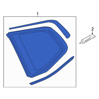Volkswagen OE - Rear Left Quarter Glass