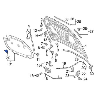 Volkswagen OE - Front Hood Insulation Pad Clip