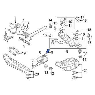 Volkswagen OE - Rear Exhaust Muffler Clamp