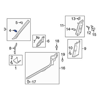 Volkswagen OE - Body A-Pillar Trim Panel Clip