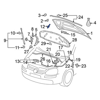 Volkswagen OE - Front Hood Lift Support Stud