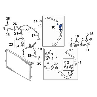Volkswagen OE - Left Center Radiator Coolant Hose Adapter