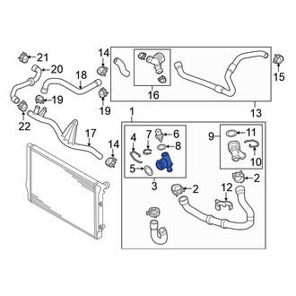 Volkswagen OE - Radiator Coolant Hose Adapter