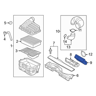 Volkswagen OE - Front Center Engine Air Intake Hose