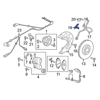 Volkswagen OE - Front Right Brake Hydraulic Line Bracket