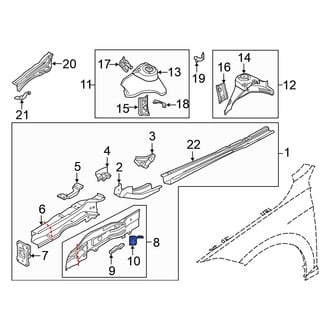 Volkswagen OE - Front Left Frame Side Member Reinforcement Bracket