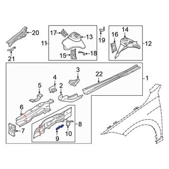 Volkswagen OE - Front Left Frame Side Member Reinforcement Bracket