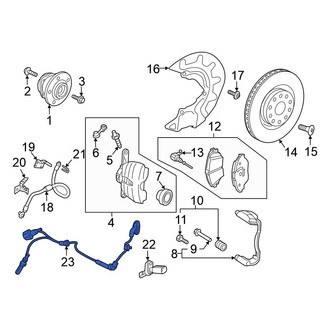 Volkswagen OE - Front Right ABS Wheel Speed Sensor Wiring Harness