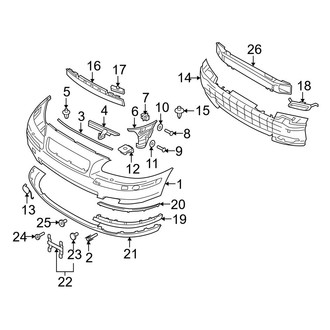 Volvo OE - Front Bumper & Grille - Bumper & Components (W/O Headlamp Washers), (Base)