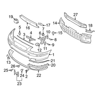 Volvo OE - Front Bumper & Grille - Bumper & Components (With Headlamp Washers), (Base)