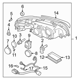 Volvo OE - Front Lamps - Headlamp Components (With Xenon), (Base)