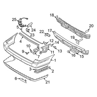 Volvo OE - Rear Bumper - Bumper & Components (With Park Assistant), (Base)
