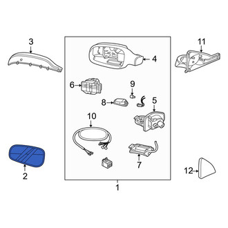 Volvo OE - Front Right Door Mirror Glass