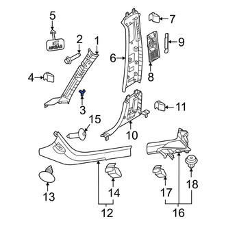 Volvo OE - Body A-Pillar Trim Panel Clip