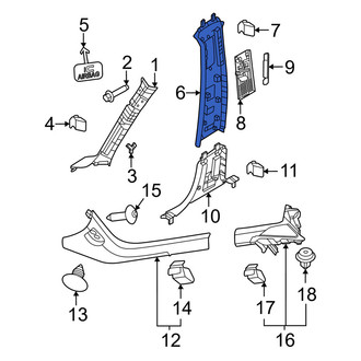 Volvo OE - Left Upper Door Pillar Post Trim Set