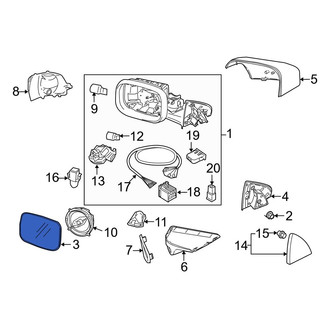 Volvo OE - Front Right Door Mirror Glass