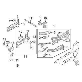 Volvo OE - Fender - Structural Components & Rails (T8 Excellence / T8 Inscription / T8 R-Design)