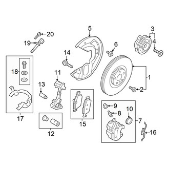 Volvo OE - Front Suspension - Brake Components (18" Brakes), (T5 Momentum / T6 Inscription / T6 Momentum / T8 Recharge Inscription / T8 Recharge Inscription Expression / T8 Recharge R-Design)