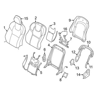 Volvo OE - Seats & Tracks - Front Seat Components (Seat Back)
