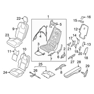 Volvo OE - Seats & Tracks - Rear Seat Components (2nd Row, Outer Seat Components, W/O 7 Seat Option)