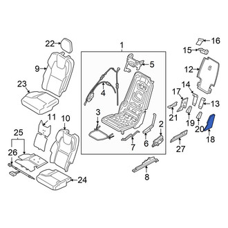 Volvo OE - Center Left Outer Seat Back Recliner Adjustment Mechanism Cover