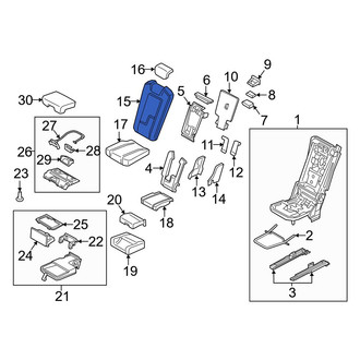 Volvo OE - Center Seat Back Cushion Cover