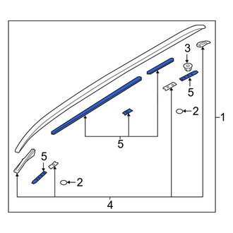 Volvo OE - Left Center Roof Luggage Carrier Side Rail Seal Kit