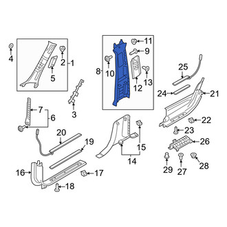 Volvo OE - Left Upper Door Pillar Post Trim Set