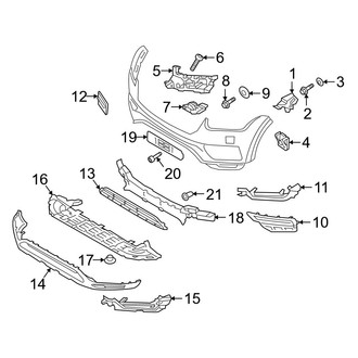 Volvo OE - Front Bumper - Bumper & Components (To CH# 348732, W/O Dark Theme, Trim & Brackets)