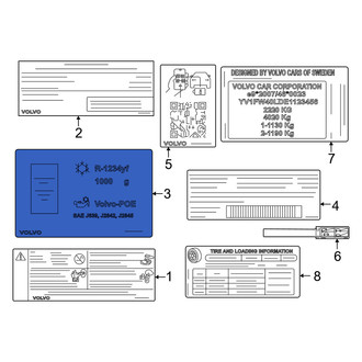 Volvo OE - A/C System Information Label