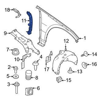 Volvo OE - Front Left Fender Filler Panel
