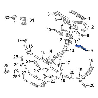 Volvo OE - Center Lower Instrument Panel Air Duct