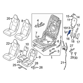 Volvo OE - Center Right Outer Seat Back Recliner Adjustment Mechanism Cover