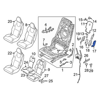 Volvo OE - Center Left Outer Seat Back Recliner Adjustment Mechanism Cover