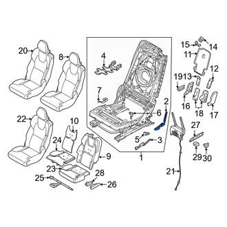 Volvo OE - Center Right Seat Back Recliner Adjustment Handle
