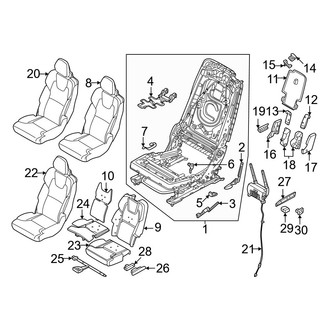 Volvo OE - Seats & Tracks - Rear Seat Components (2nd Row, 6 Seat Option)