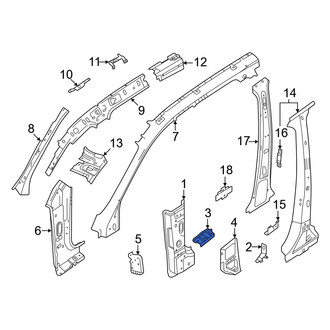 Volvo OE - Left Upper Body A-Pillar Reinforcement Anchor Plate