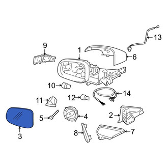 Volvo OE - Front Right Door Mirror Glass